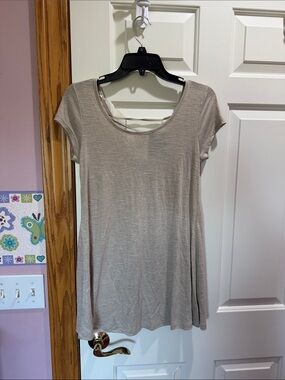 HeartSoul Beige Scoop Neck Short Sleeve Tunic
